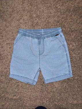 Quiksilver Taxer Light Blue Boys Pull-On Hybrid Shorts Size 10 small